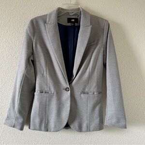 H&M Blazer Jacket Women’s 8 Gray career office preppy dressy Career Wear Office